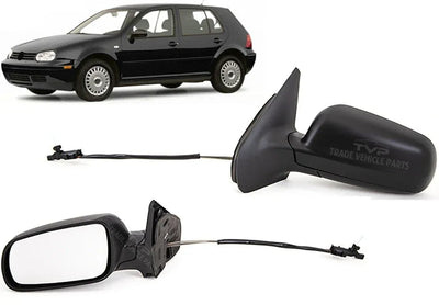 Fits VW Golf Mk4 1998-2003 Door Wing Mirror Manual Black Cover Passenger Side - tradevehicleparts.co.uk