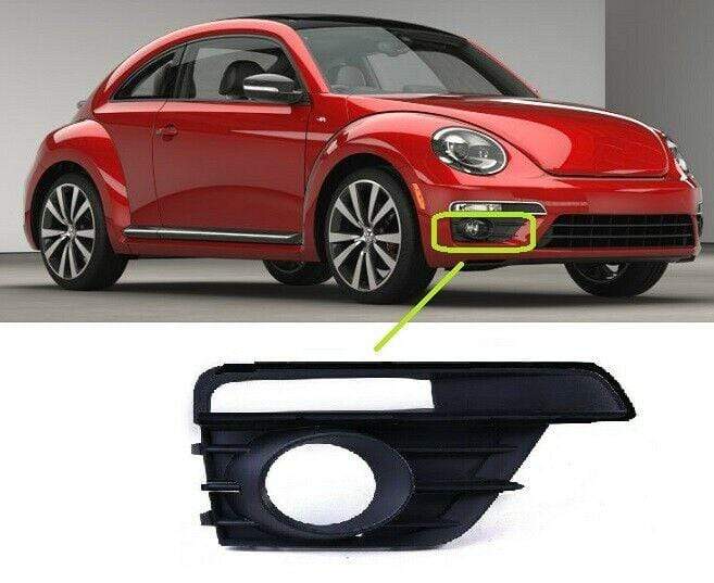 VK5474 VW Beetle 2016-2018 Front Bumper Fog Grille Black With Fog Lamp Hole Driver Side