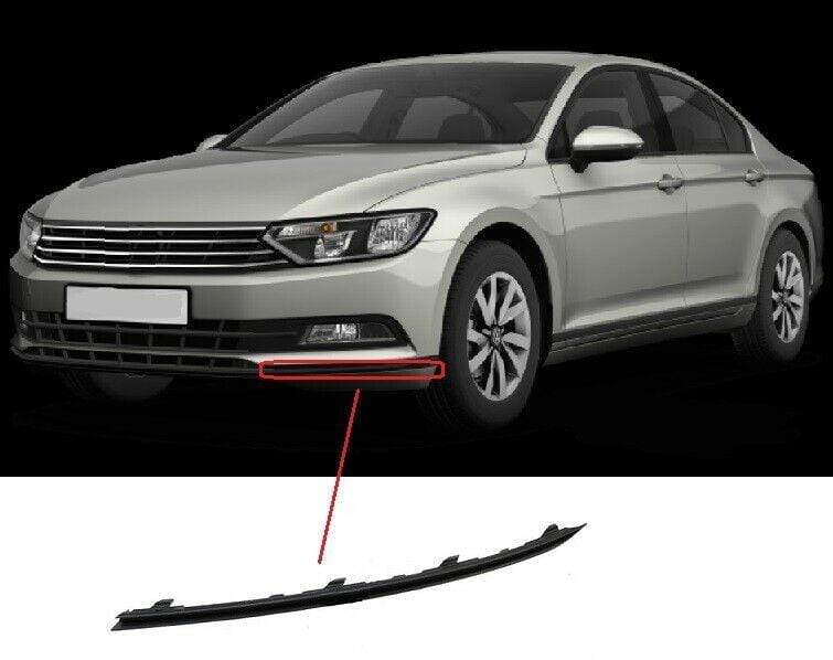 VK5544 VW Passat B8 2015- Front Bumper Cover Strip Black Passenger Side
