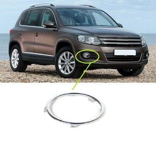 VK5561E VW Tiguan 2011-2016 Front Bumper Fog Grille Chrome Ring Moulding Driver Side