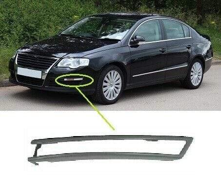 VK5564 VW Passat B6 2005-2010 Front Bumper Moulding Indicator Frame Primed Passenger Side