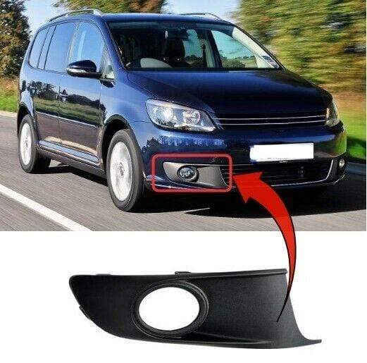VK5586B VW Touran 2010-2015 Front Bumper Fog Grille W/Fog Lamp Hole Mat-Black Right Side