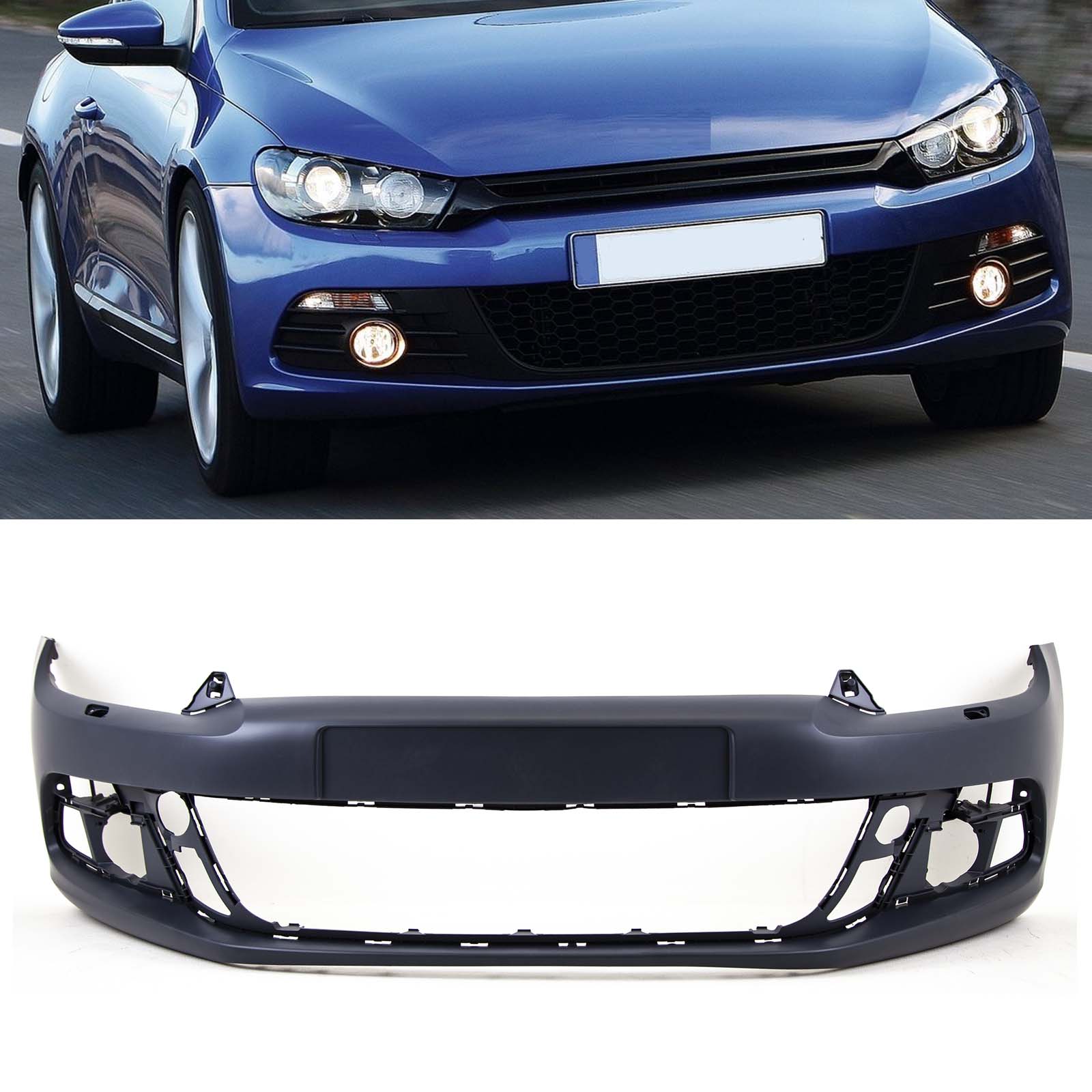 VK5660 VW Scirocco 2008-2014 Front Bumper Primed With Washer Holes