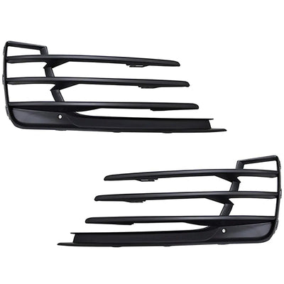 Fits VW Golf GTI/GTD 2013-2017 Front Bumper Fog Grille Mat Black Pair Left & Right - tradevehicleparts.co.uk