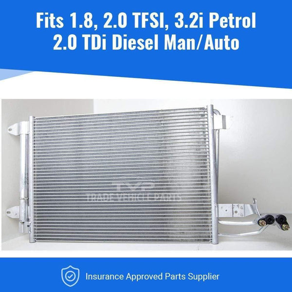 Fits Audi Tt 2006-2014 Air Con Condenser (1.8 Tfsi, 2.0 Tfsi, 3.2I Petrol) (2.0 Tdi) (Man/Auto)With Dryer Corrosion Protected