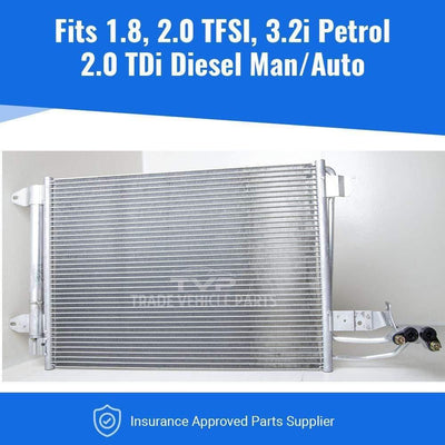 Fits Audi Tt 2006-2014 Air Con Condenser (1.8 Tfsi, 2.0 Tfsi, 3.2I Petrol) (2.0 Tdi) (Man/Auto)With Dryer Corrosion Protected - tradevehicleparts.co.uk