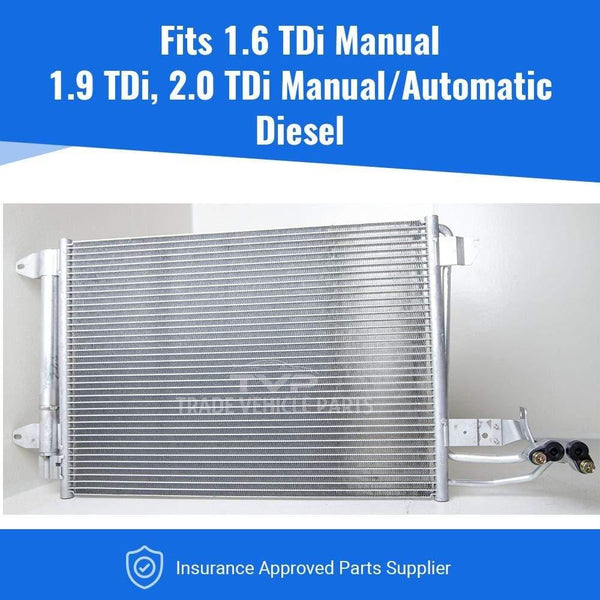 Fits Skoda Octavia Ii 2004-2013 Air Con Condenser (1.6 Tdi Manual) (1.9 Tdi, 2.0 Tdi Manual/Automatic) With Dryer Corrosion Protected