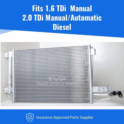 Fits Skoda Yeti 2009-2018 Air Con Condenser 1.6 Tdi Manual 2.0 Tdi Manual/Automatic - tradevehicleparts.co.uk