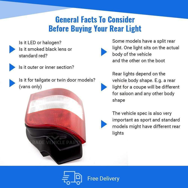 Fits VW Caravelle 2004-2009 Rear Light Lamp Tailgate Models Clear Lens Passenger Side - image 4
