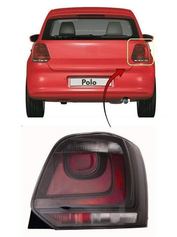 Fits VW Polo 2009-2014 Rear Light Lamp Driver Side Black Type
