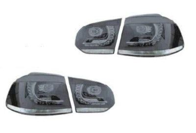 Fits VW Golf Mk6 R20/Gti/Gtd 2009-2012 Rear Light Lamp Led Black Inner & Outer Section Set Left Right Side - tradevehicleparts.co.uk