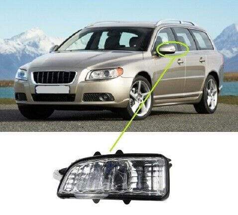VV1006G Volvo V70 2007-2013 Door Wing Mirror Indicator Clear Lens Passenger Side