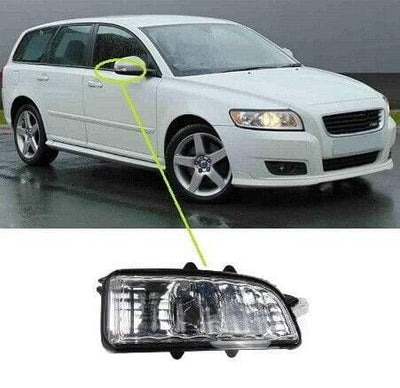 Fits Volvo V50 2006-2012 Door Wing Mirror Indicator Clear Lens Driver Side - tradevehicleparts.co.uk