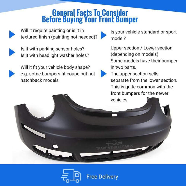 Fits VW Beetle 2006-2011 Front Bumper Primed - image 2