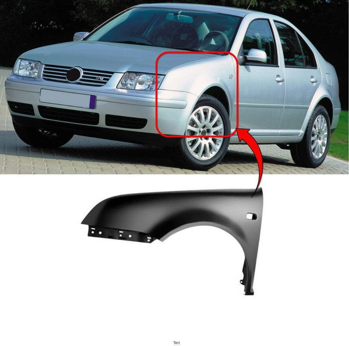 VW Bora 1999-2006 Front Wing Passenger Side
