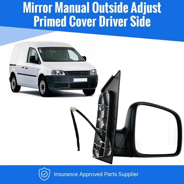 Fits VW Caddy 2004-2015 Door Wing Mirror Manual Primed Driver Side No Aerial - image 2