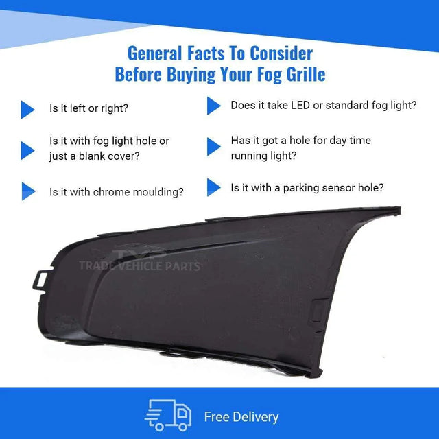 Fits VW Caddy 2010-2015 / VW Touran 2010-2015 Front Bumper Grille Fog Cover Driver Side  - image 7