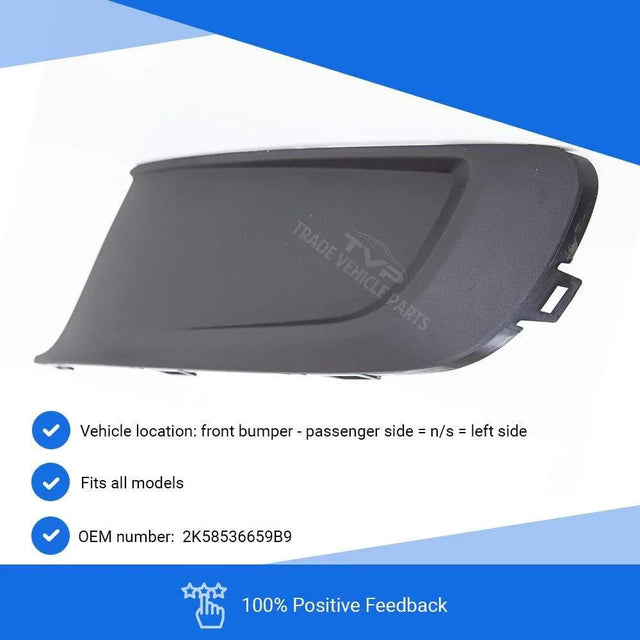 Fits VW Caddy 2010-2015 / VW Touran 2010-2015 Front Bumper Grille Fog Cover Passenger Side  - image 4