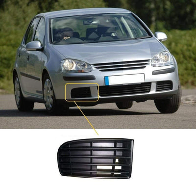 Fits VW Golf Mk5 2004-2008 Front Bumper Fog Grille No Fog Hole Driver Side  - tradevehicleparts.co.uk