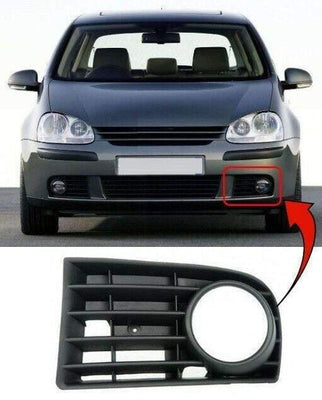Fits VW Golf Mk5 2004-2008 Front Bumper Fog Grille With Fog Hole Passenger Side  - tradevehicleparts.co.uk