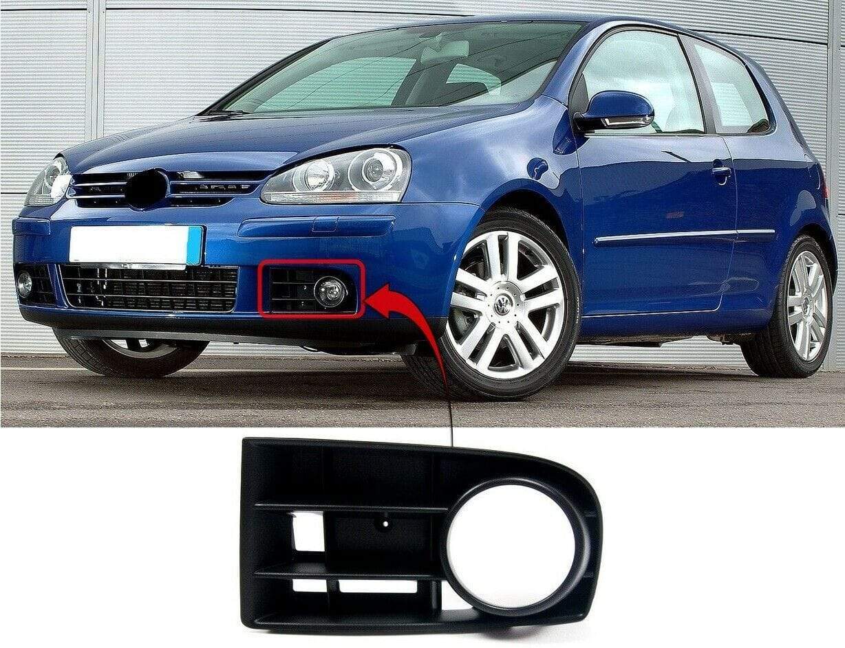 VW Golf Mk5 2004-2008 Front Bumper Fog Grille With Hole 2 Bars Passenger Side
