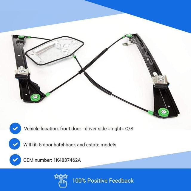 Fits VW Golf Mk5 2004-2008 Front Electric Window Regulator W/O Motor Driver Side 5Dr Hatch & Estate - image 3