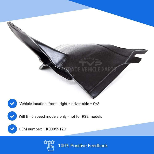 Fits VW Golf Mk5 2004-2008 Front Wing Arch Liner Splash Guard Front Section Driver 5 Speed Models - image 4