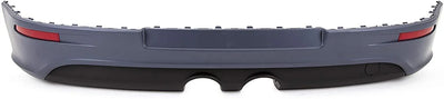 Fits VW Golf Mk5 R32 2006-2009 Rear Bumper Lower Section With Spoiler 2 Exhausts With 2 Cut Outs In Middle Primed With Black - tradevehicleparts.co.uk