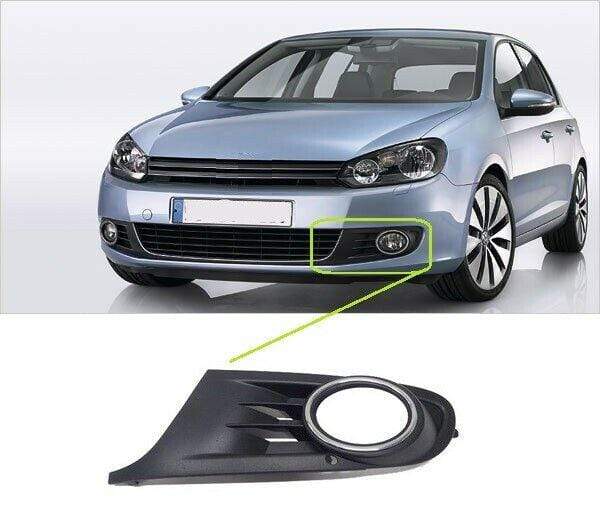 VW Golf Mk6 2008-2013 Front Bumper Fog Grille - Chrome Surround Passenger Side