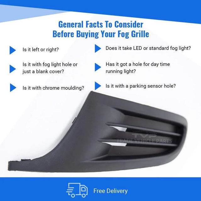 Fits VW Golf Mk6 2008-2013 Front Bumper Fog Grille W/O Fog Hole Passenger Side Standard Models - image 5