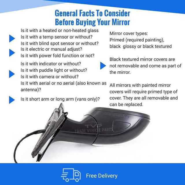Fits VW Golf Mk6 2009-2012 Door Wing Mirror Electric Heated With Indicator, Primed Driver Side - image 4