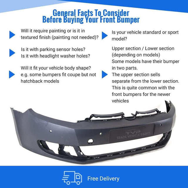 Fits VW Golf Mk6 2009­2012 Front Bumper Primed With Pdc No Washer Holes (Not For Estate Models) - image 4