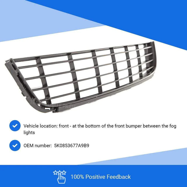 Fits VW Golf Mk6 2009-2012 Front Lower Centre Bumper Grille Black - image 3