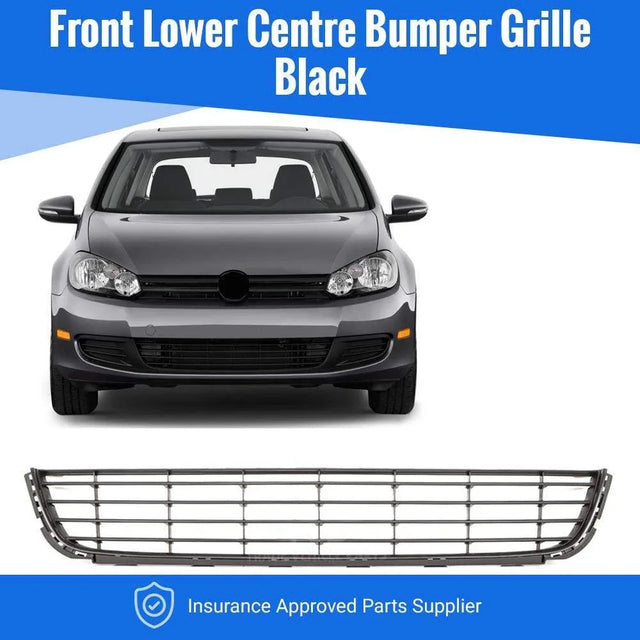 Fits VW Golf Mk6 2009-2012 Front Lower Centre Bumper Grille Black - image 2