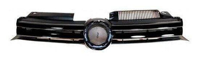 Fits VW Golf Mk6 2009-2013 Front Grille Main Standard Models Black With Chrome Trim - tradevehicleparts.co.uk