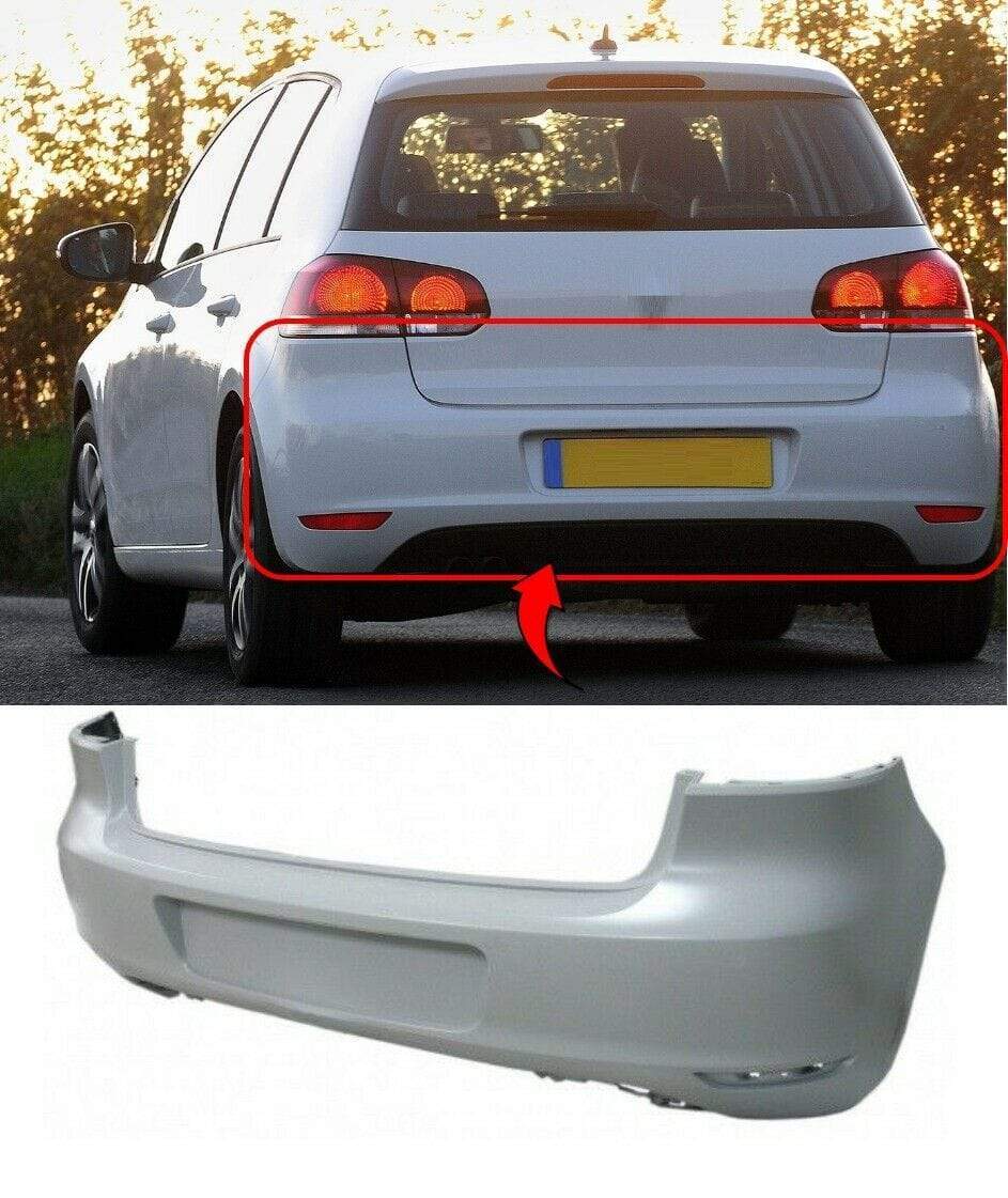 VW Golf Mk6 3/5 Door Hatchback 2009-2012 Rear Bumper Primed No Pdc Not For Gti/Gtd Models 