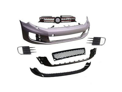 Fits VW Golf Mk6 Gti 2009-2012 Front Bumper Primed Complete With All Grilles - tradevehicleparts.co.uk