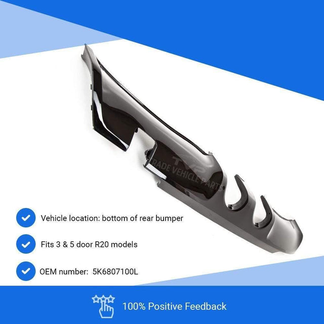 Fits VW Golf Mk6 R20 2009-2012 Rear Bumper Spoiler Diffuser Double Cut Out In Middle - image 3