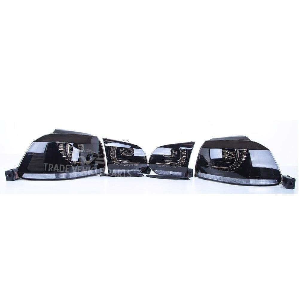 VW Golf Mk6 R20/Gti/Gtd 2009-2012 Rear Light Lamp Led Gray Inner & Outer Section Set Left & Right