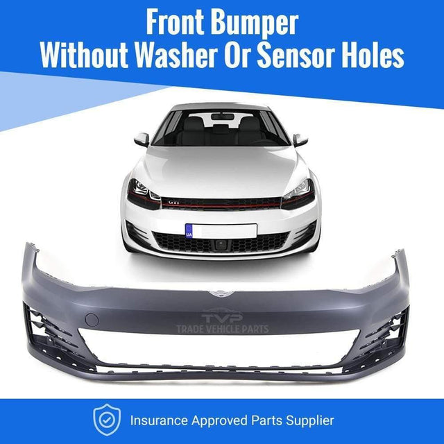 Fits VW Golf Mk7 2013-2017 Front Bumper Primed Gti / Gtd Models No Washer Or Sensor Holes - image 2