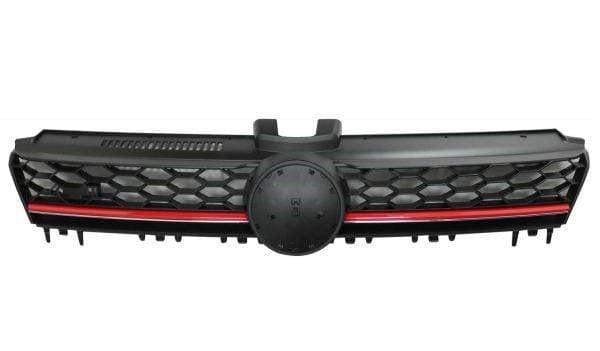 Fits VW Golf Mk7 2013-2017 Front Main Centre Grille Gti Black With Red Slats - image 2