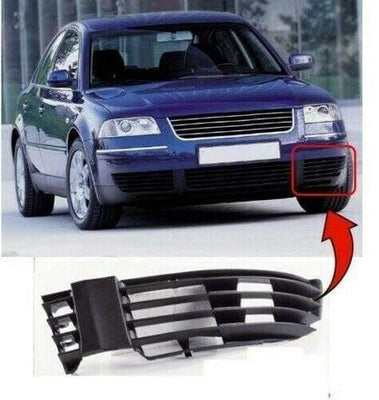 Fits VW Passat 2000-2005 Front Bumper Fog Grille Without Fog Hole Passenger Side - tradevehicleparts.co.uk