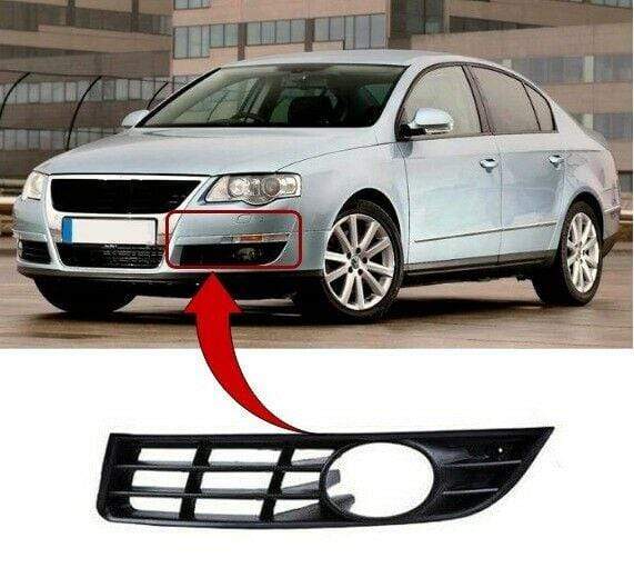 VW Passat 2005-2010 Front Bumper Fog Grille With Fog Hole Passenger Side 