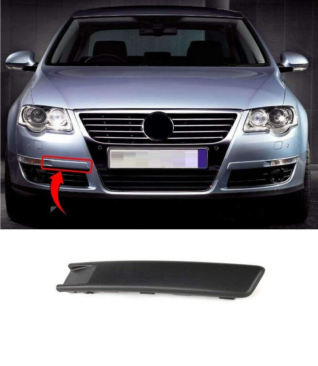 VW Passat B6 2005-2010 Front Bumper Moulding Black Textured Driver Side