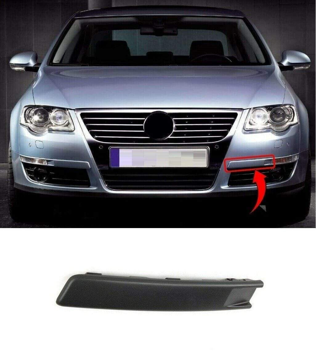 VW Passat B6 2005-2010 Front Bumper Moulding Mat Black Passenger Side