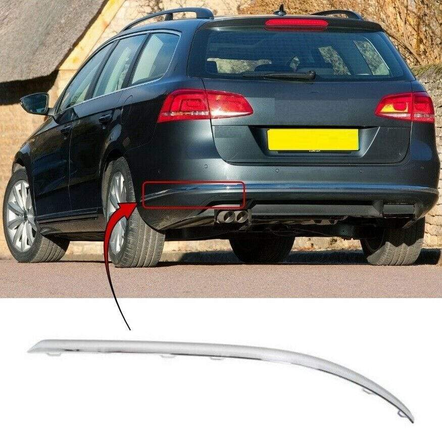 VW Passat B7 2011-2014 Estate Rear Bumper Moulding Chrome Passenger Side