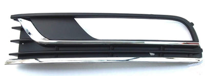 Fits VW Passat B7 2011-2014 Front Bumper Fog Grille W/ Lamp Hole Two Chrome Mouldings Left Side - tradevehicleparts.co.uk