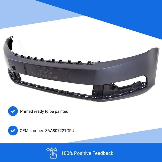 Fits VW Passat B7 2011-2014 Front Bumper Primed No Washer Or Pdc Holes - image 3