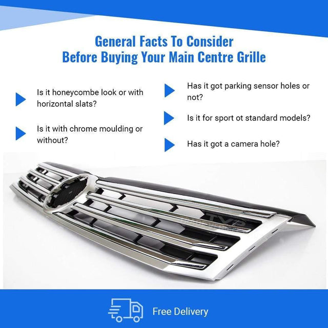 Fits VW Passat B7 2011-2014 Front Top Grille With Silver & Chrome Moulding - image 5