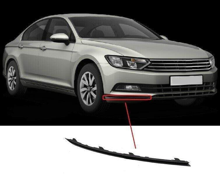 VW Passat B8 2015- Front Bumper Cover Strip Black Driver Side